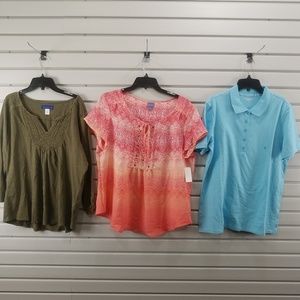 New 3 Pcs Women's Top Blouse Shirt Sweater Tank